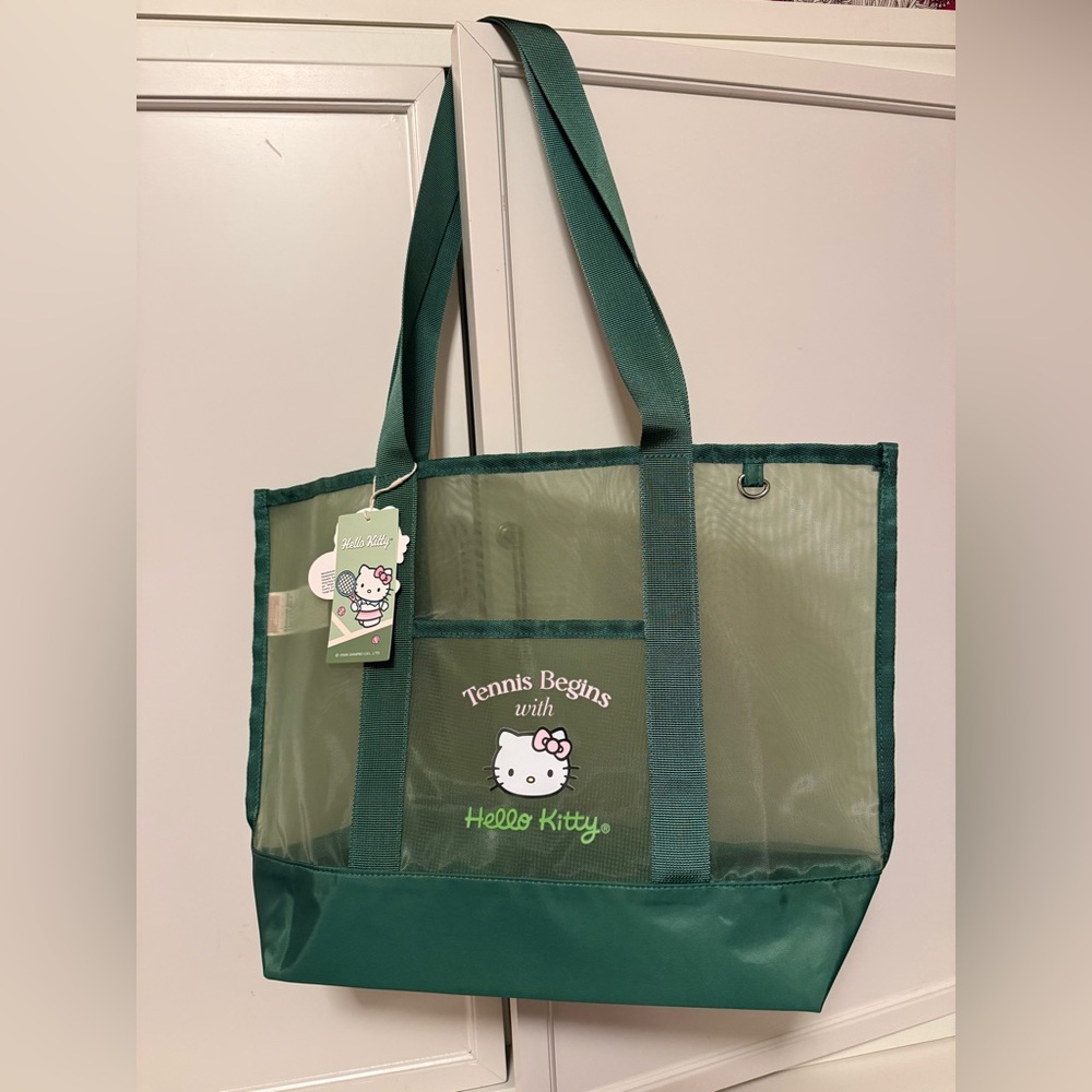 Limited Edition Miniso Hello Kitty Tennis Club Mesh Tennis Tote Bag - Picture 2 of 4